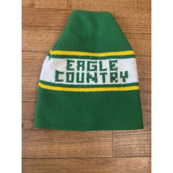 Vintage Philadelphia Eagles Country Knit Winter Hat - 70s 80s Kelly Green beanie - Picture 3 of 3